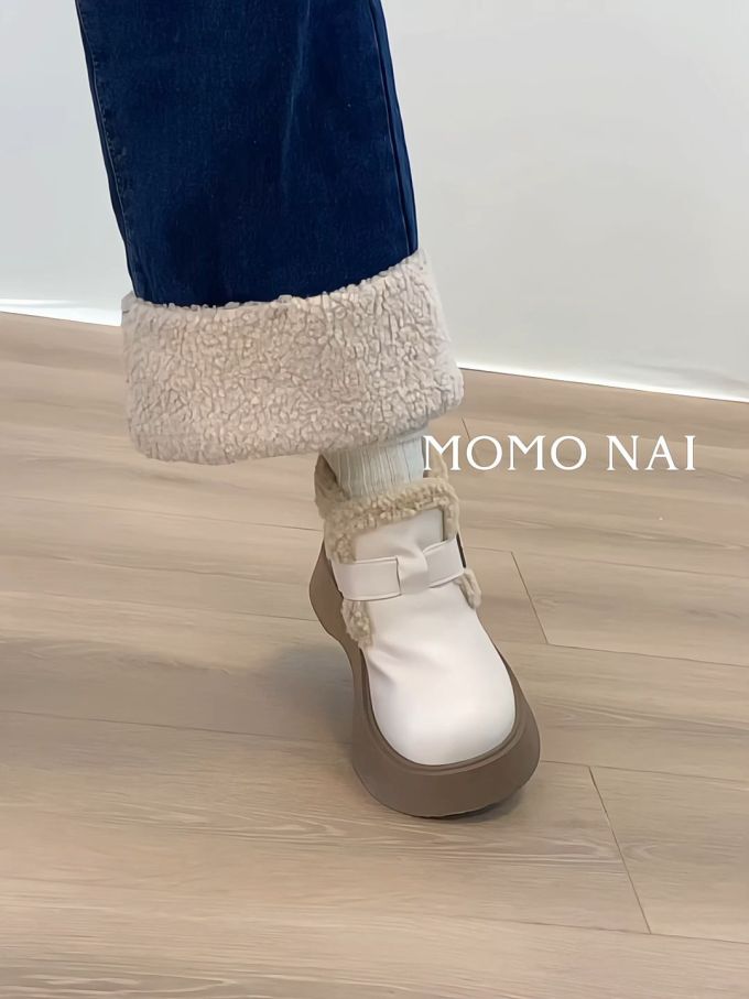 圆头 低帮 深口鞋 皮革 