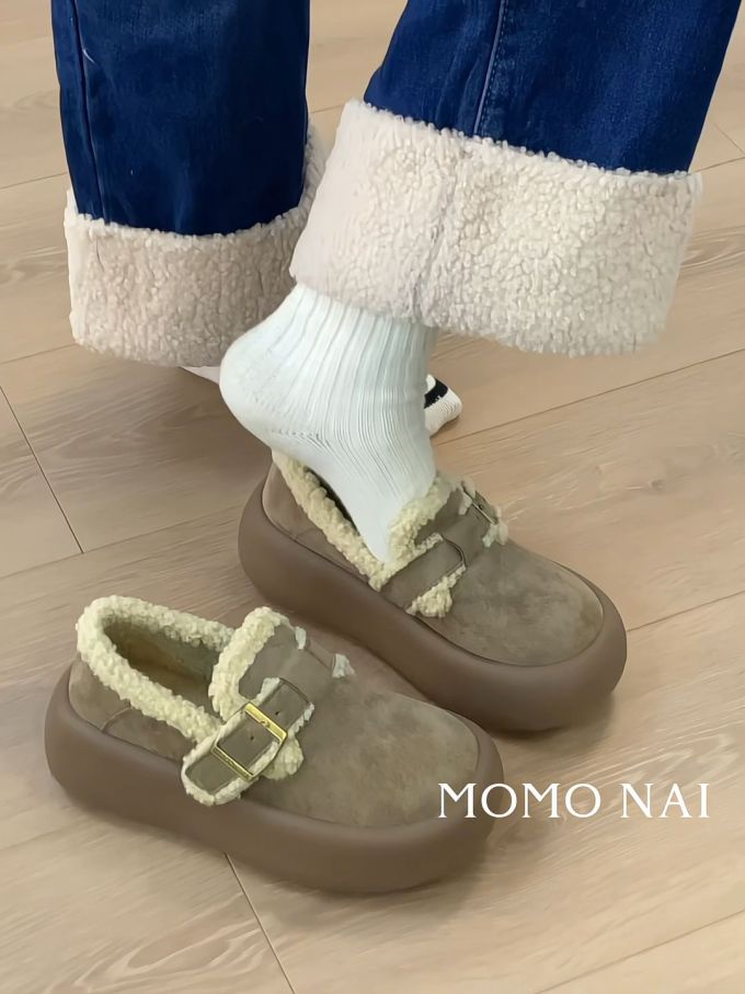无帮 一脚蹬 绒毛/绒面 