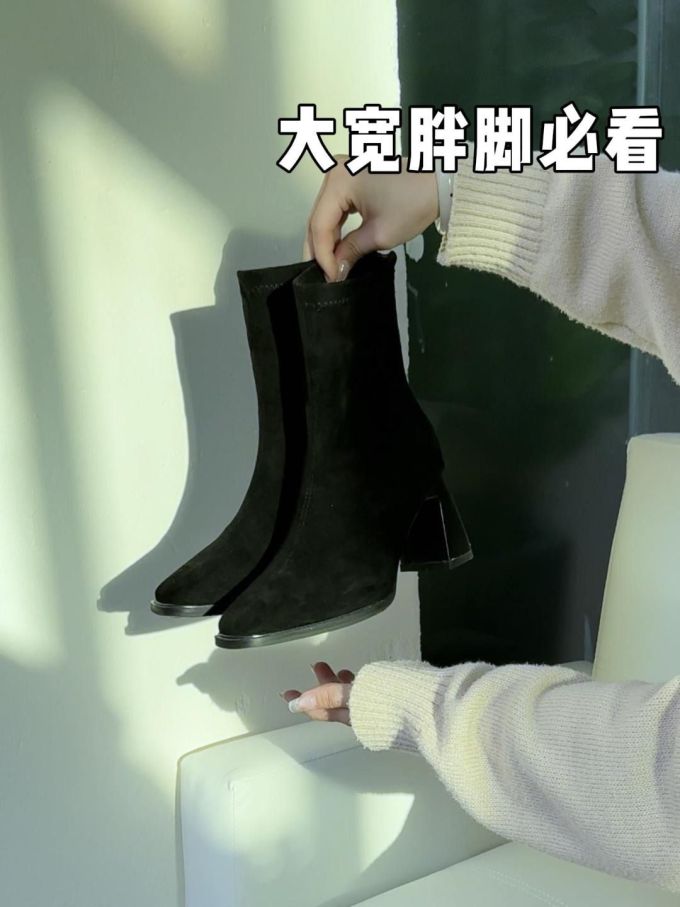 粗跟 皮革 