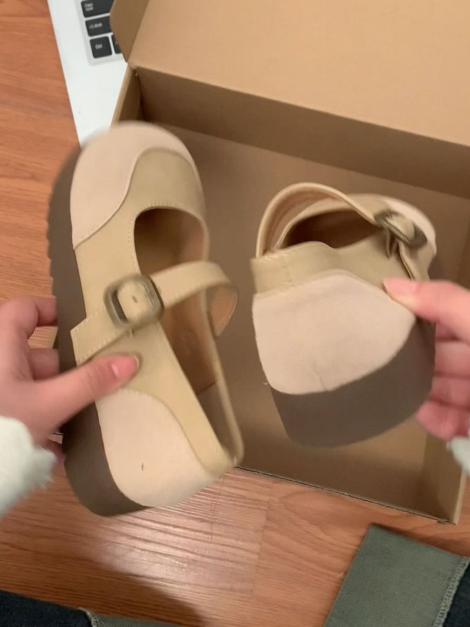 袢扣 中口鞋 皮革 