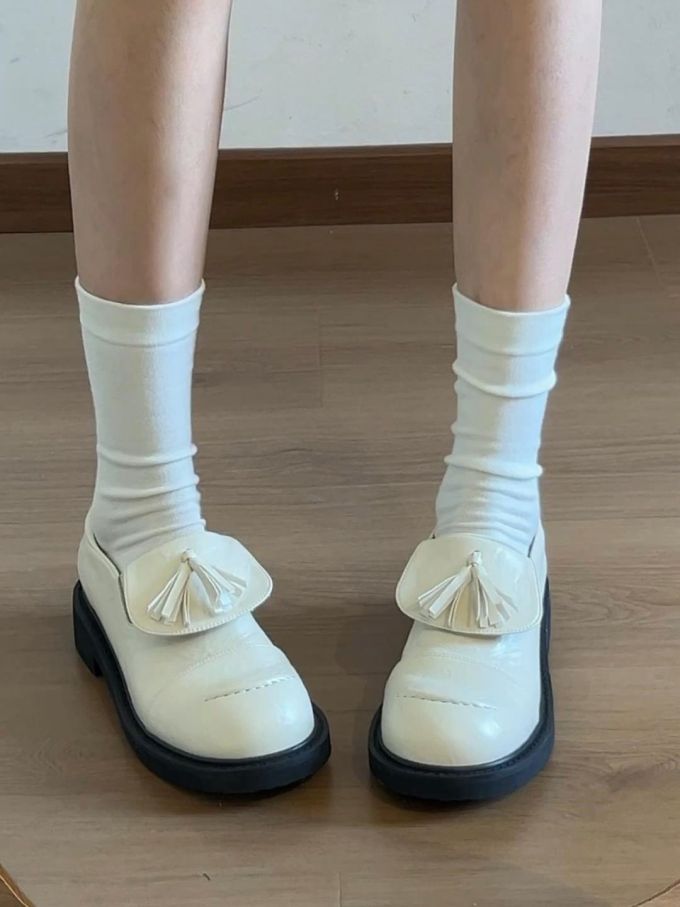 圆头 低帮 魔术贴 深口鞋 皮革 