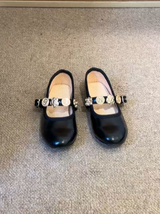 圆头 袢扣 中口鞋 皮革 