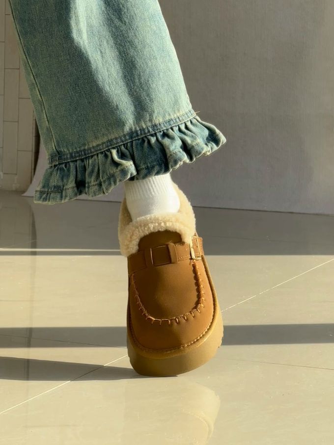 圆头 低帮 魔术贴 深口鞋 皮革 