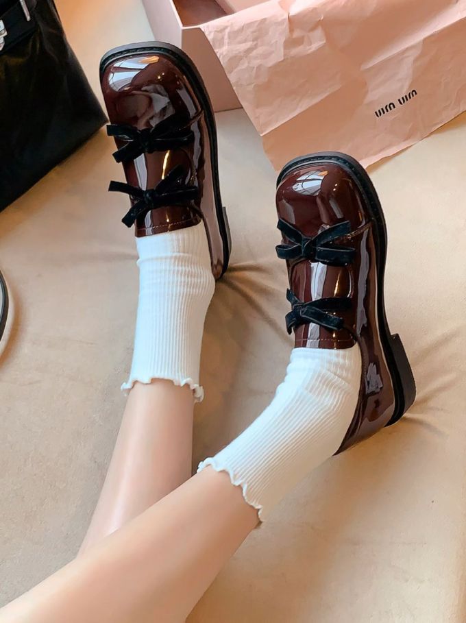 圆头 中口鞋 皮革 