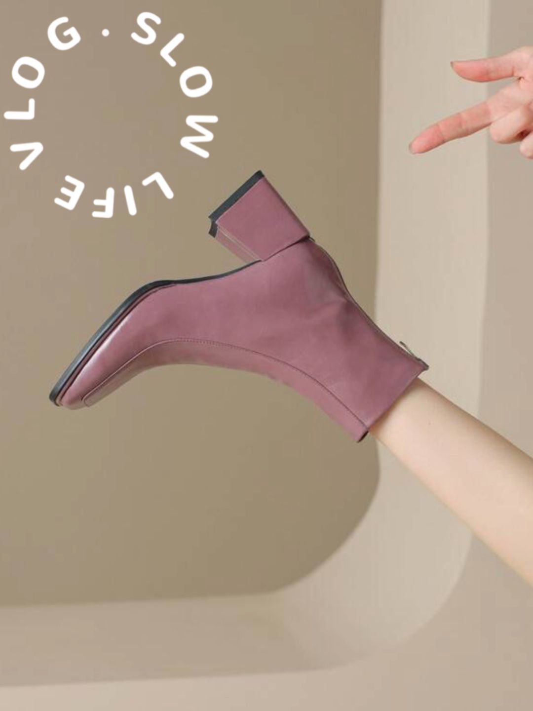 中跟 粗跟 皮革  - VALI鞋履AI设计主图