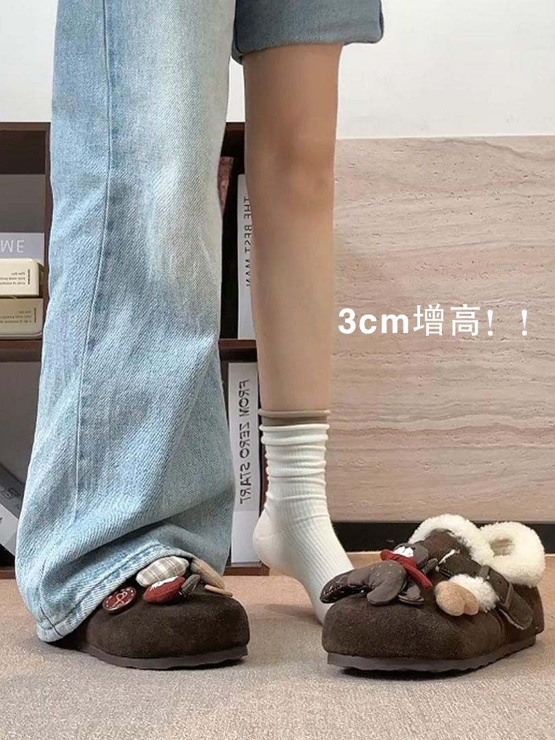 平底 无帮 一脚蹬 绒毛/绒面  - VALI鞋履AI设计主图