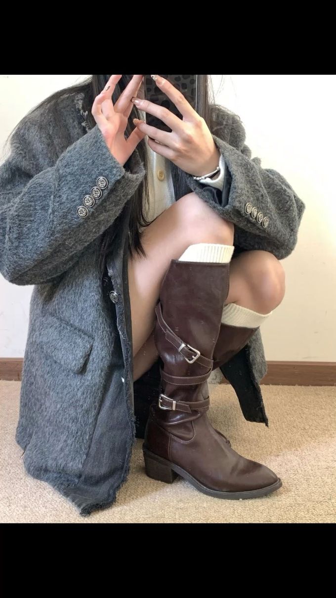 呢绒 H型 基础袖 酱黑色 洗水蓝 基础扣饰 