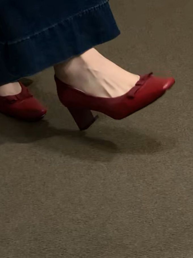 中跟 粗跟 方头 低帮 一脚蹬 浅口鞋 皮革 