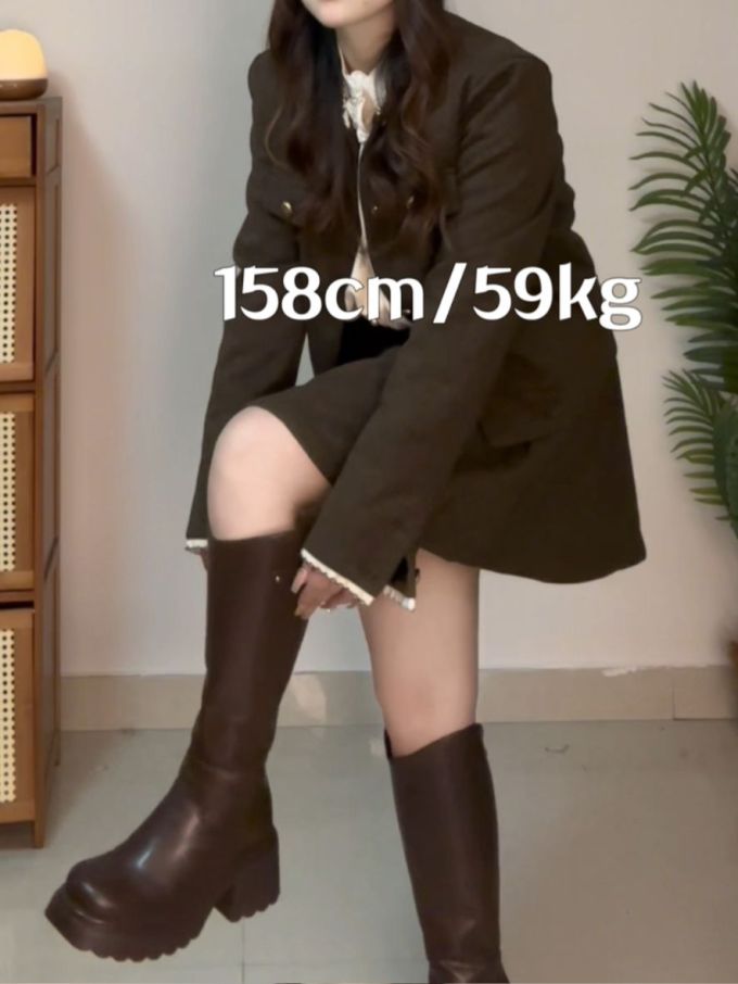 正装面料 H型 基础袖 暗土褐色 基础扣饰 韩系休闲 休闲 