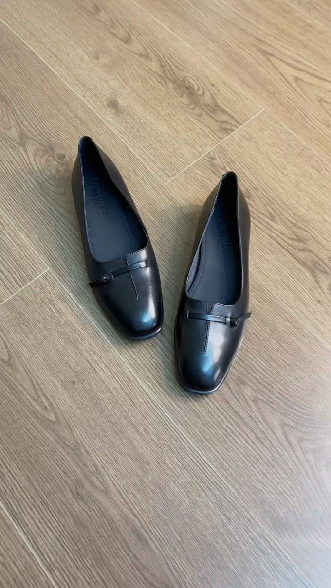方头 中口鞋 皮革 