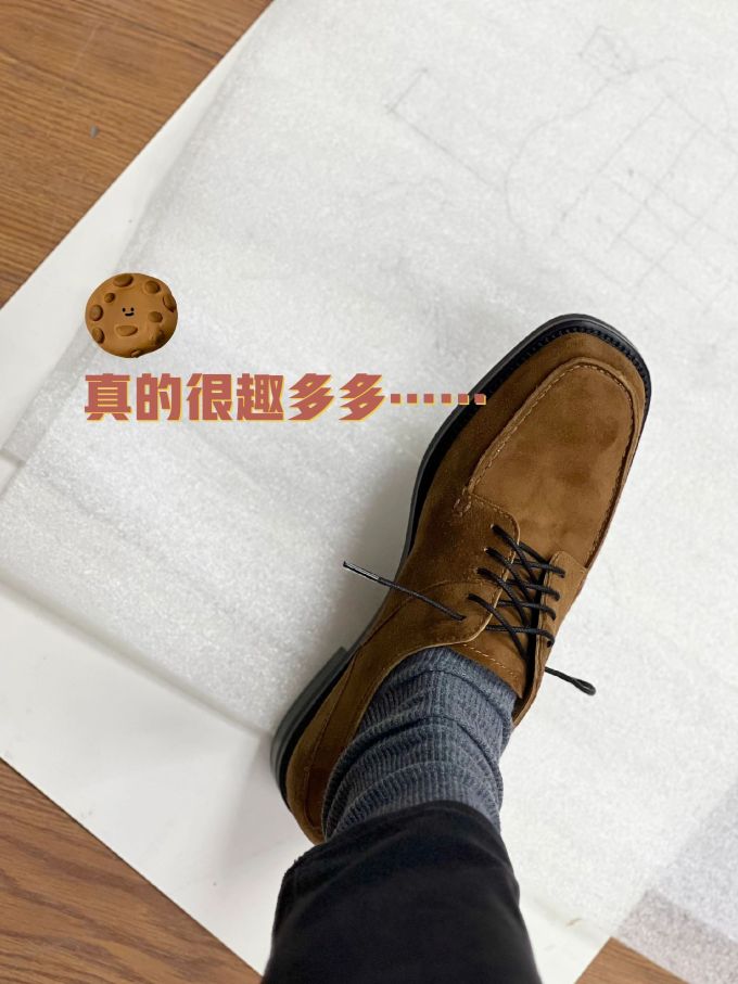 方头 系带 皮革 