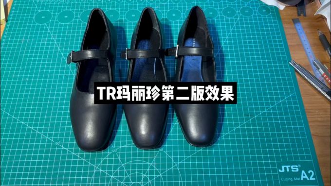 方头 中口鞋 皮革