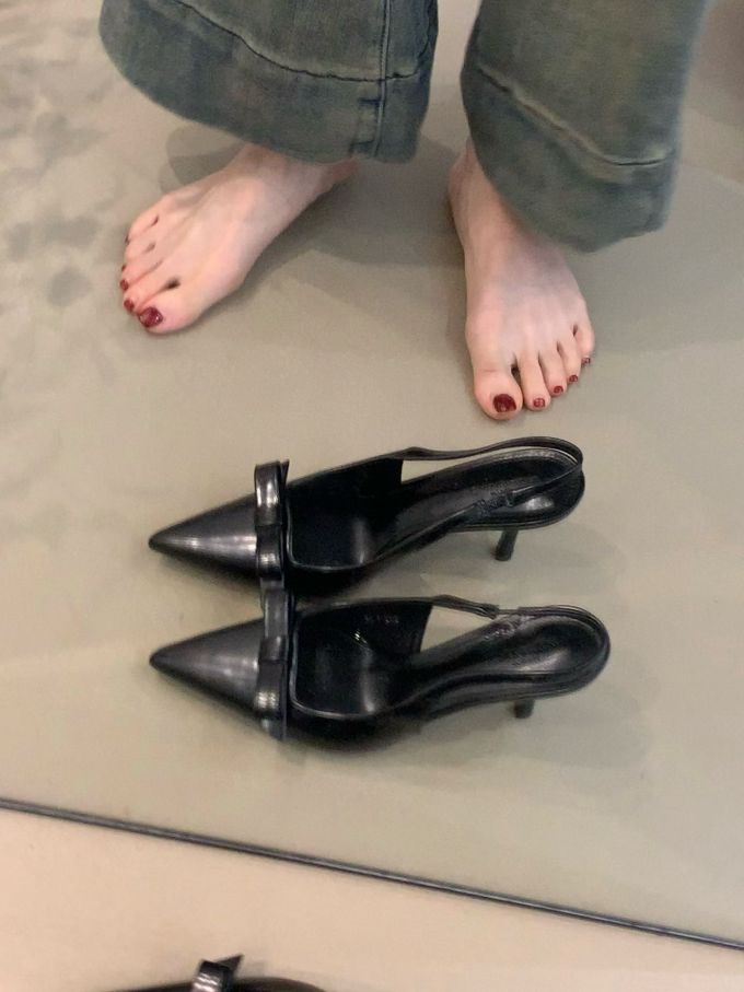 细跟 无帮 皮革