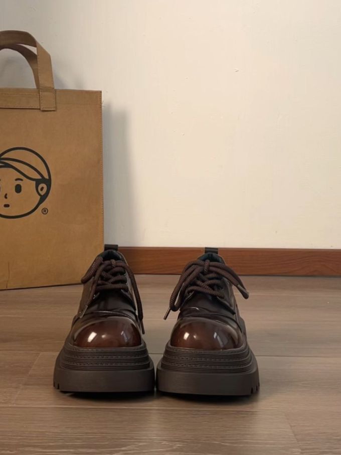 圆头 系带 皮革 