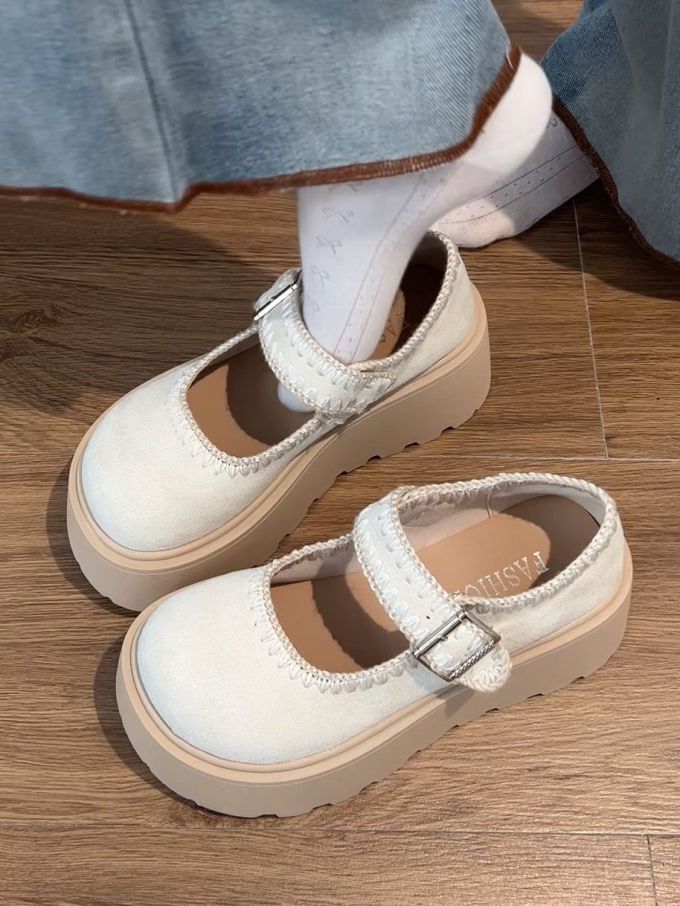 圆头 中口鞋 皮革