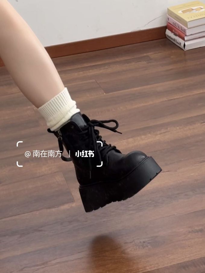 圆头 系带 皮革 拉链 