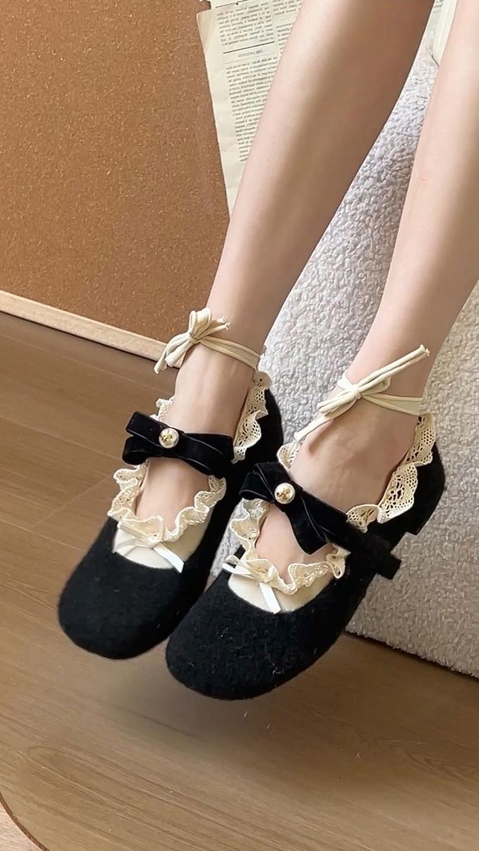 圆头 袢扣 浅口鞋 绒毛/绒面 