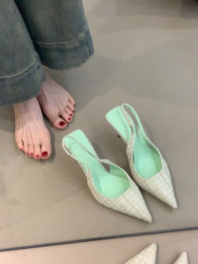 粗跟 无帮 皮革