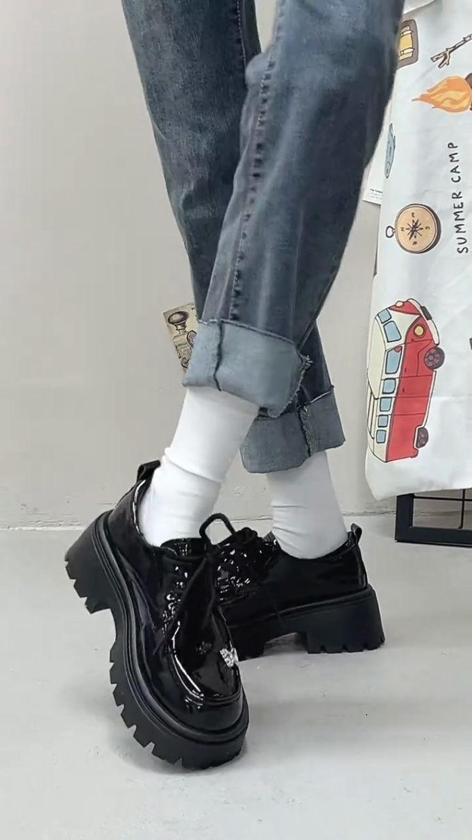 厚底 圆头 皮革