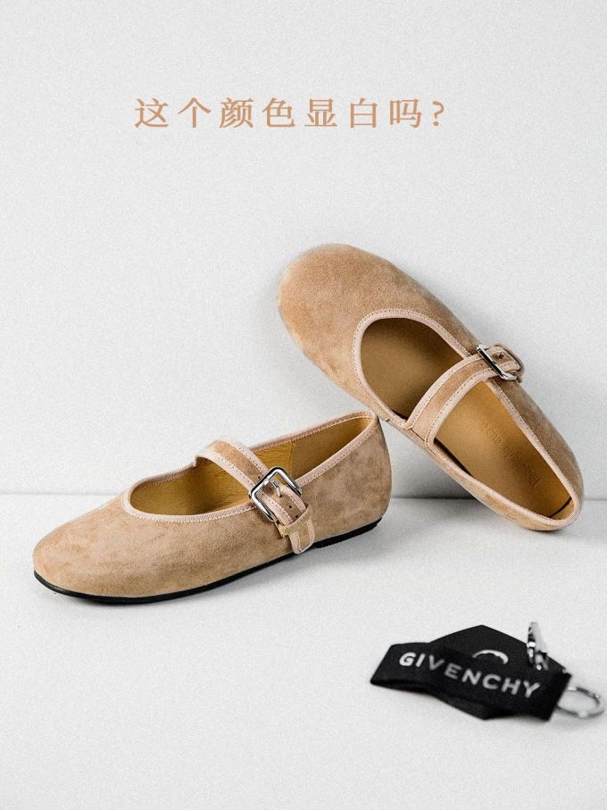 平底 圆头 袢扣 中口鞋 皮革