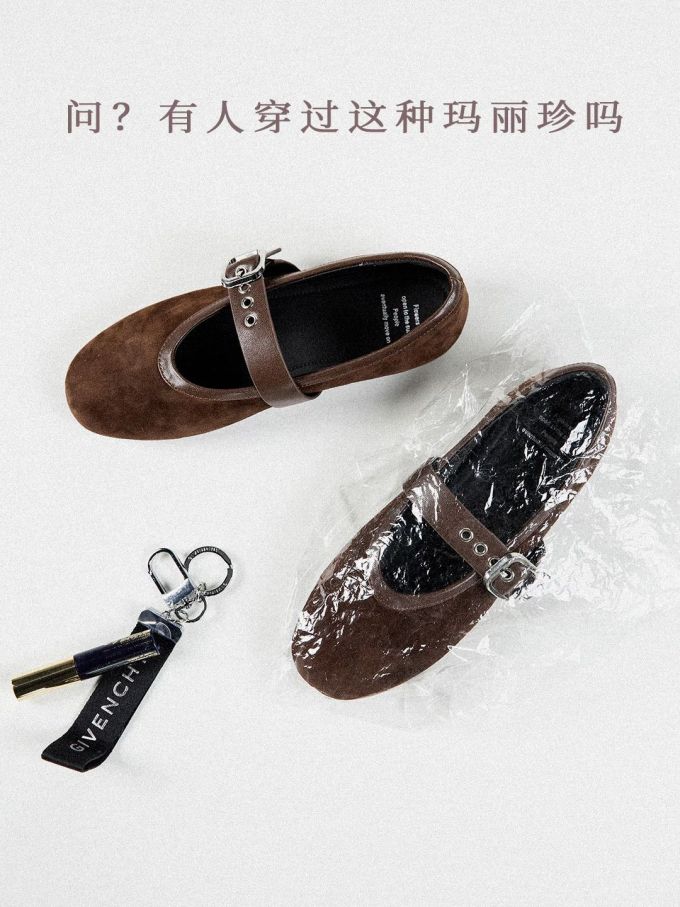 圆头 袢扣 中口鞋 绒毛/绒面