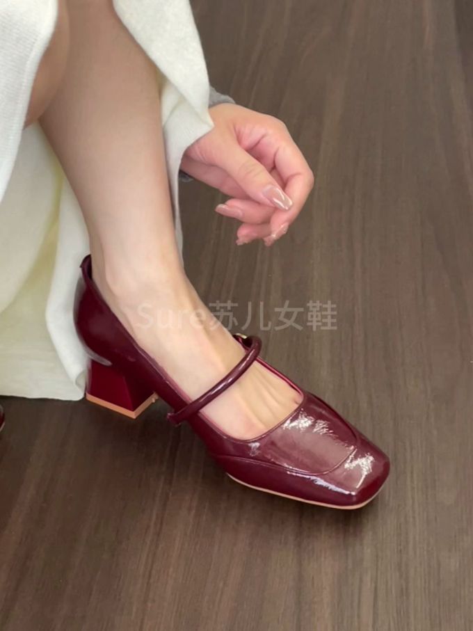 方头 中口鞋 皮革