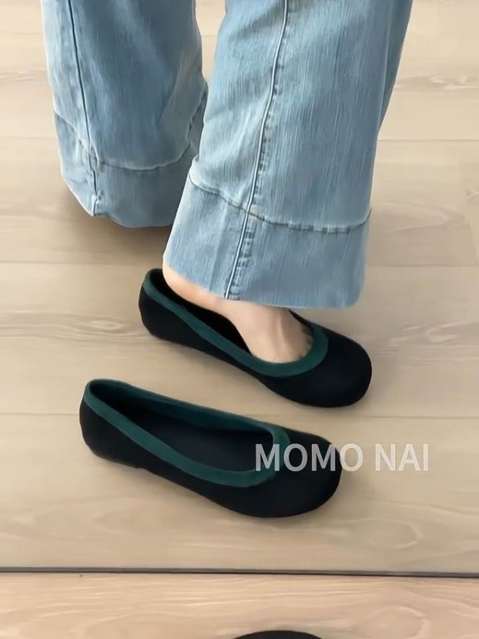 平底 圆头 浅口鞋 皮革