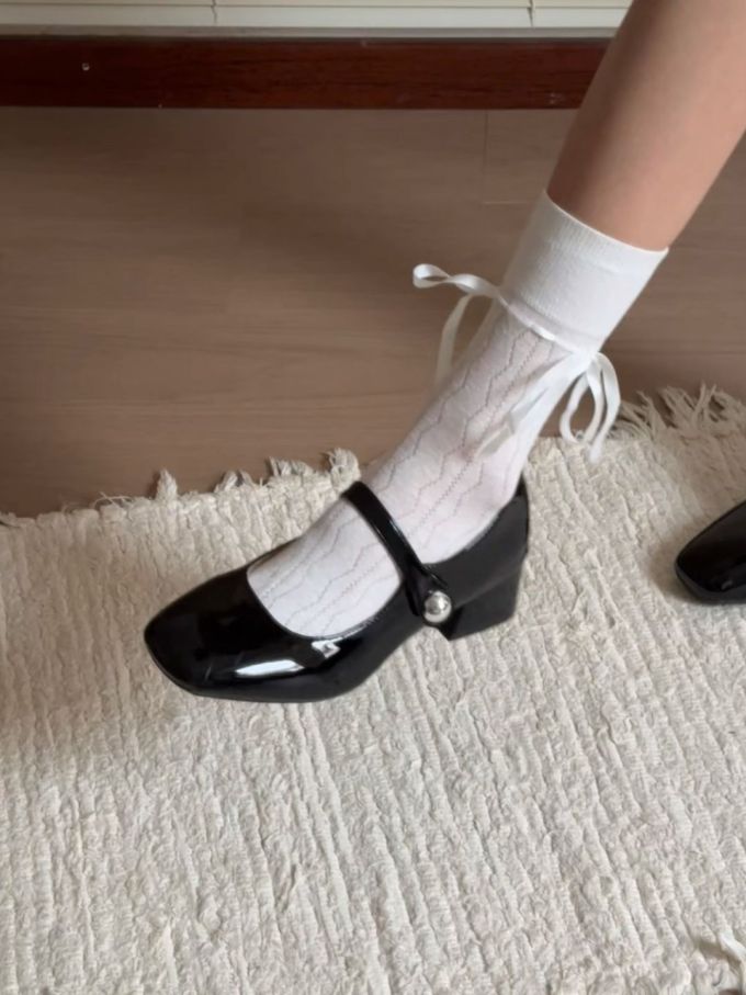 方头 中口鞋 皮革