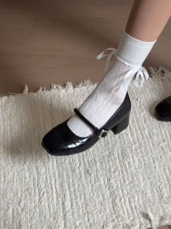 方头 中口鞋 皮革