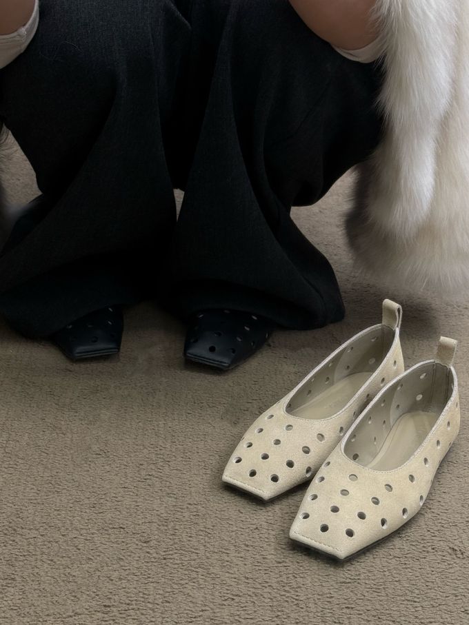 圆头 一脚蹬 网纱 