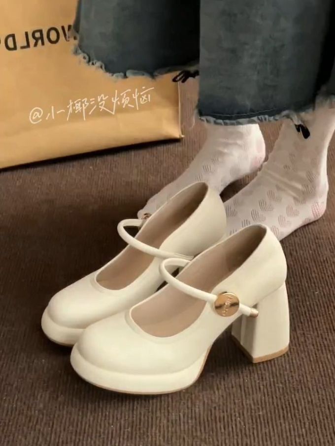 圆头 浅口鞋 皮革 