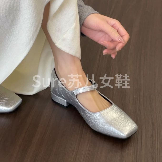 方头 中口鞋 皮革