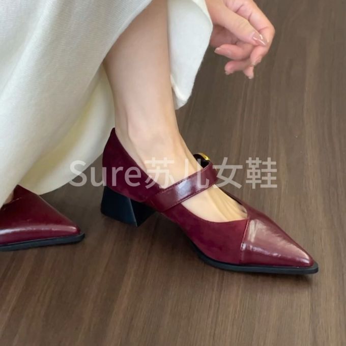 尖头 中口鞋 皮革