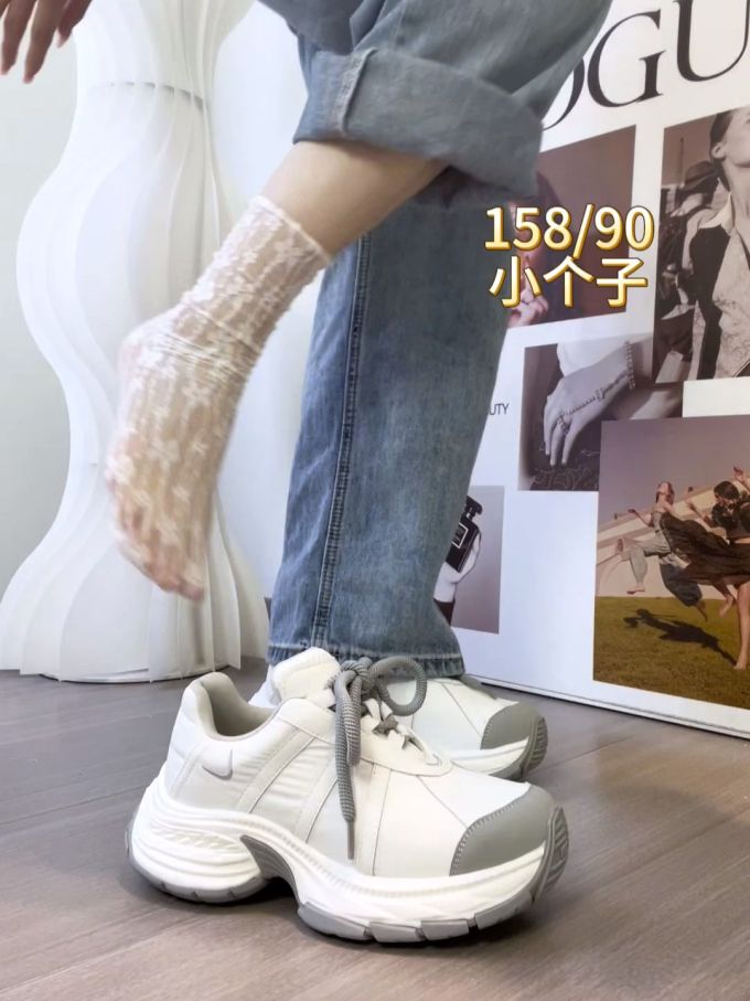 低帮 弹力绳 系带 皮革