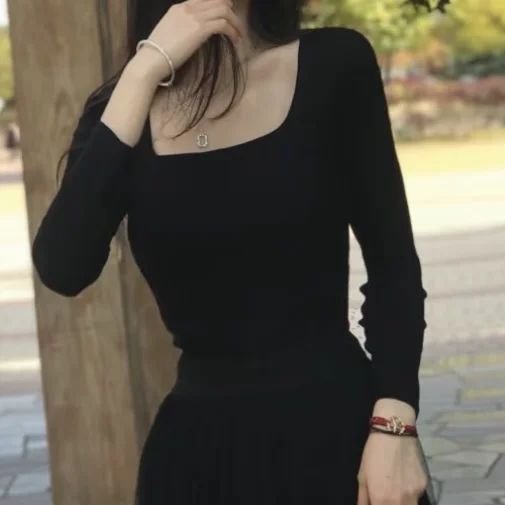 毛纺 方形领 超长袖 踢踏舞鞋色
