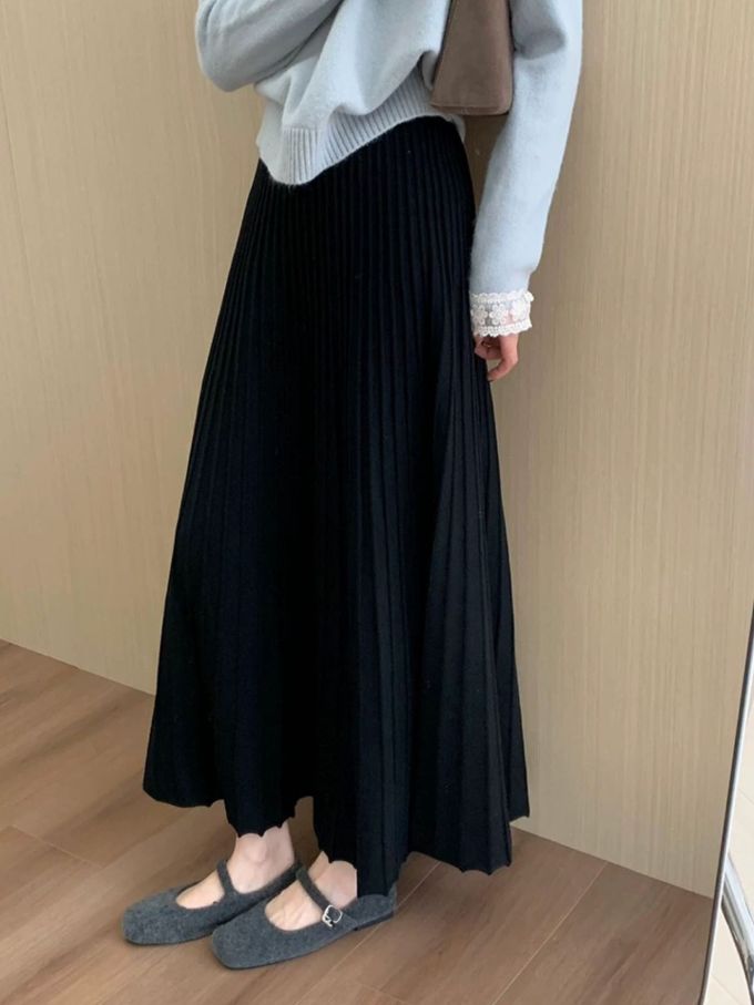 A型 褶裥 蓝黑色 