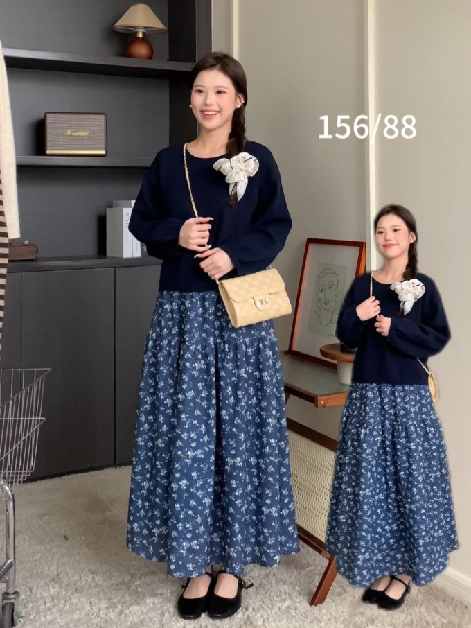 雪纺 A型 满印&循环 碎花 印花 波塞冬蓝 田园风