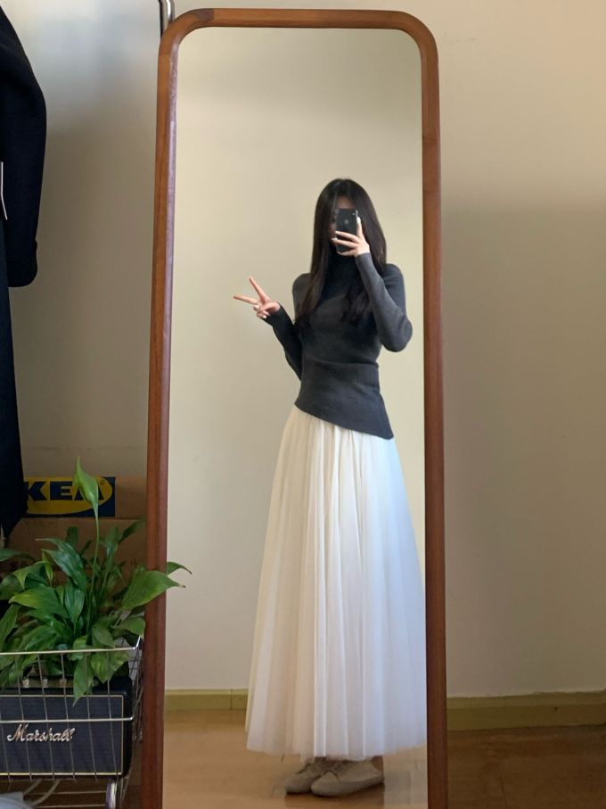 纱 A型 层叠 拼接 浅蜜黄 暗淡蓝 淑女