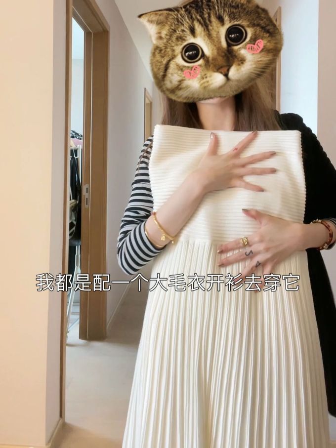 A型 圆形领 中袖 局部印染 褶裥 