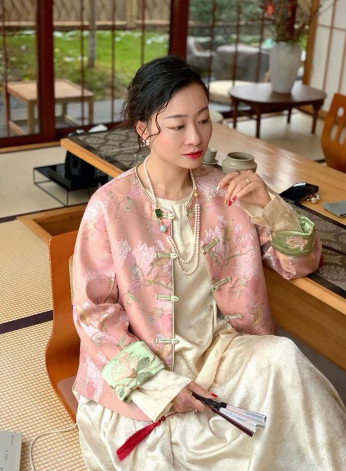 H型 棒球领 中长袖 基础袖 满印&循环 印花 珊瑚橘粉 珊瑚粉 国风