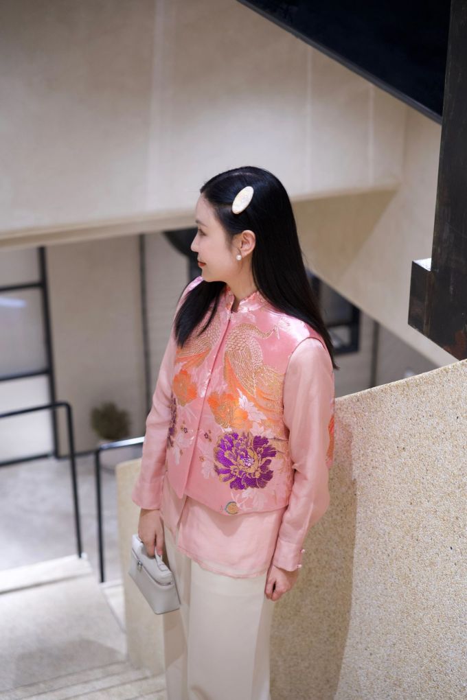 提花 H型 满印&循环 绣花 浅珊瑚粉 峡谷玫瑰色