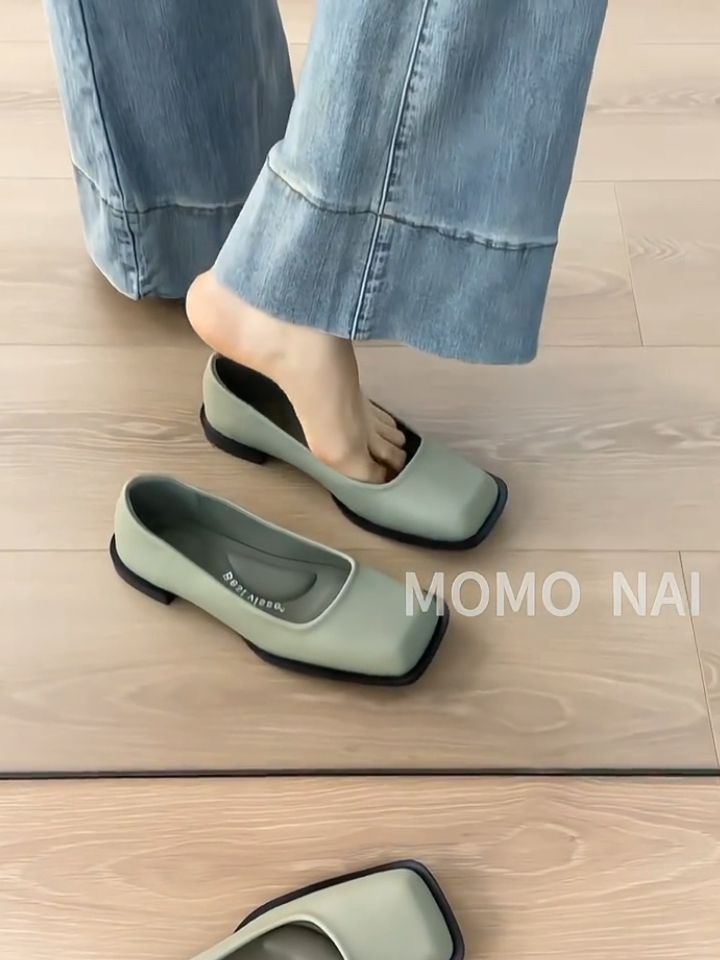 方头 低帮 一脚蹬 浅口鞋 皮革  - VALI鞋履AI设计主图