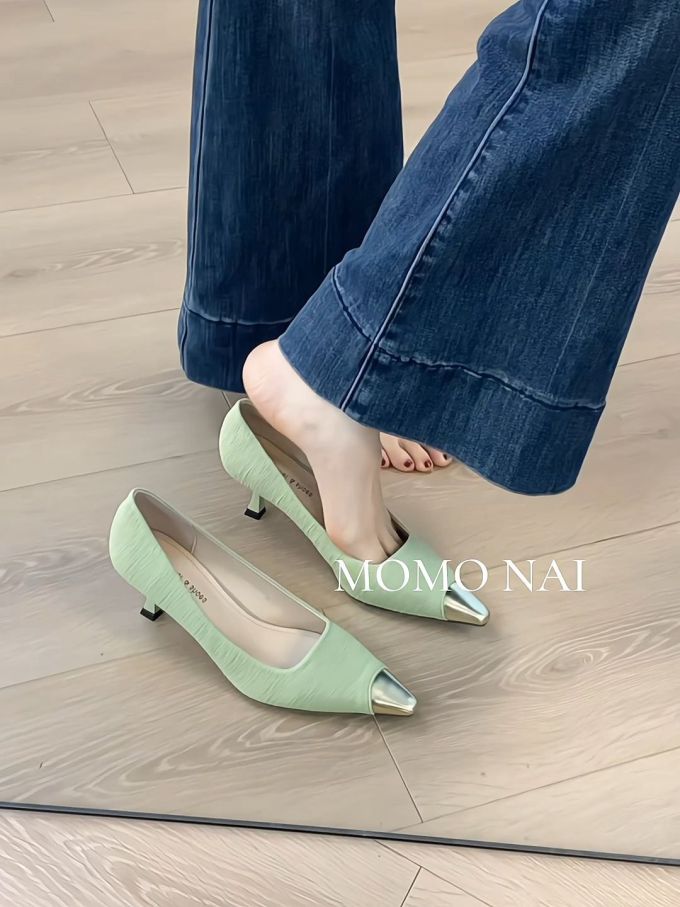 尖头 低帮 一脚蹬 浅口鞋 皮革 