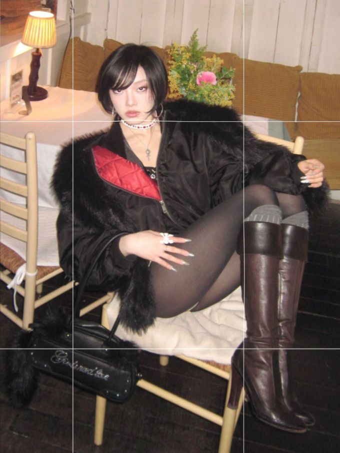 皮草面料 H型 拼接 陨石色 巧克力酱色 性感 