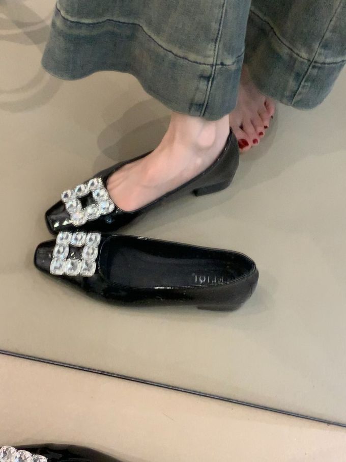 方头 低帮 一脚蹬 中口鞋 