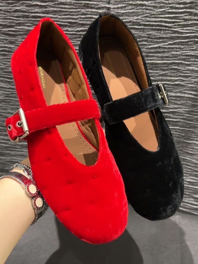 低帮 袢扣 中口鞋 皮革 