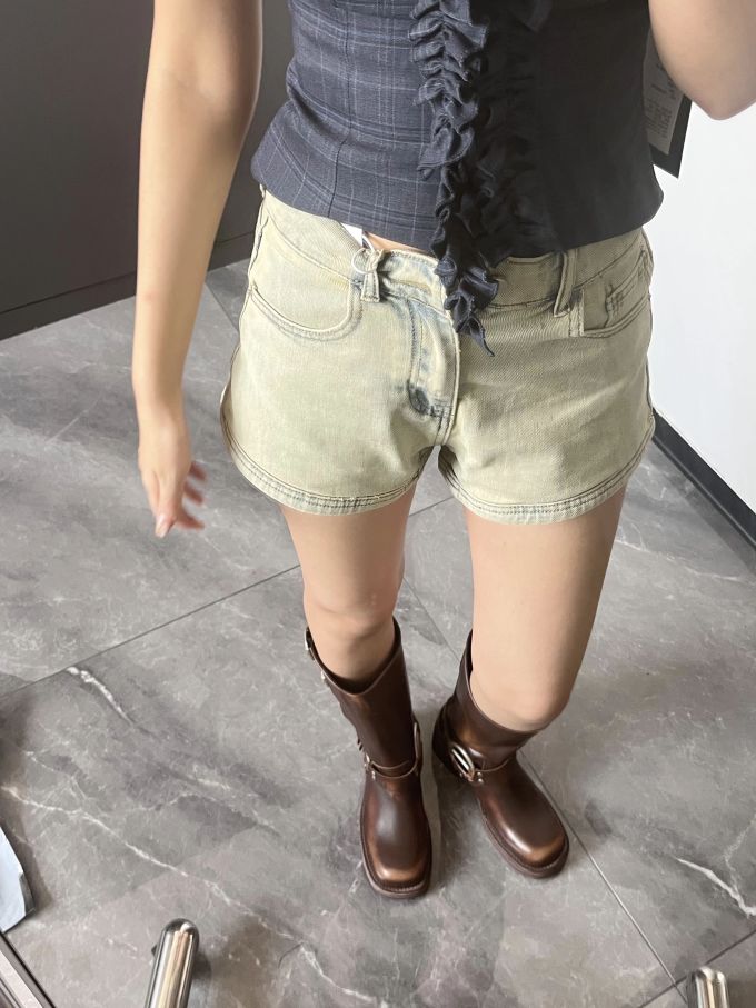 牛仔面料 洗水 甜玉米 浅豆绿色 银鼠尾草色 