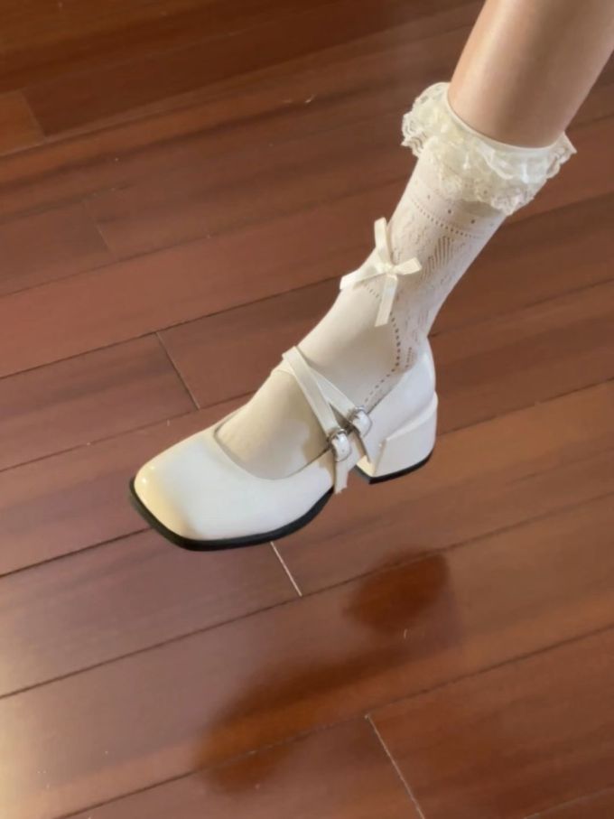 方头 中口鞋 皮革