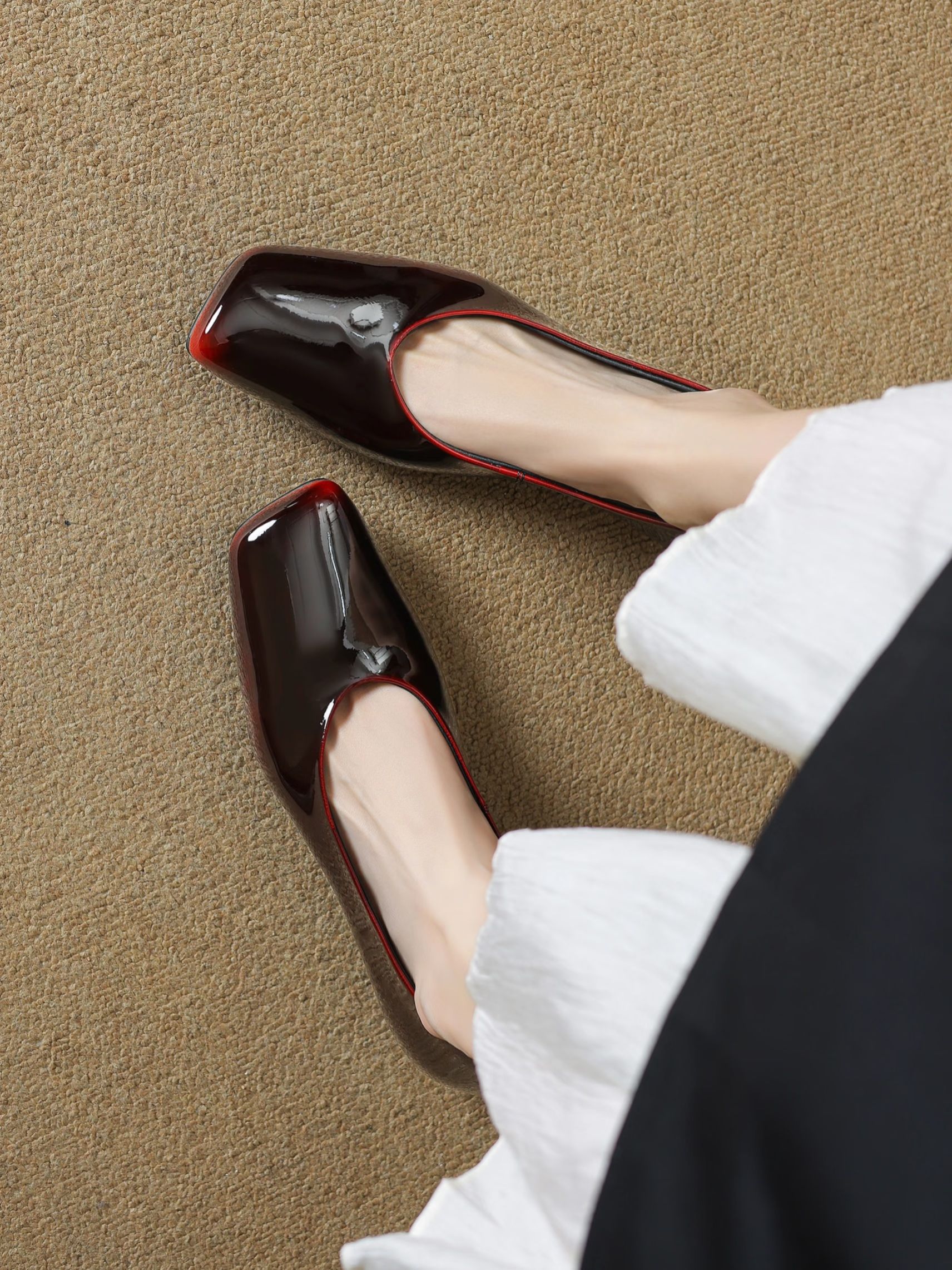 方头 低帮 浅口鞋 皮革  - VALI鞋履AI设计主图