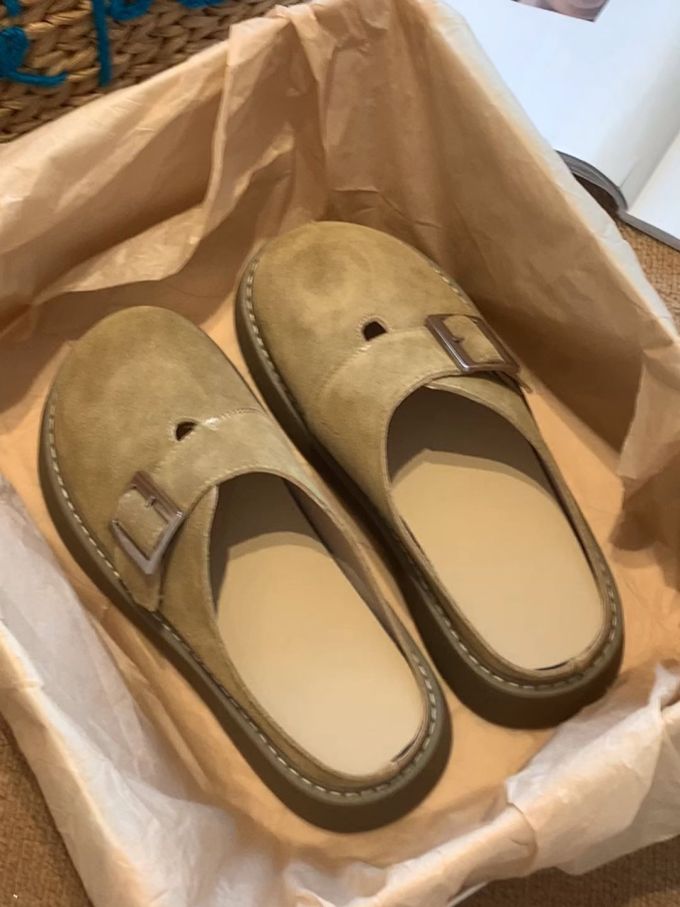 圆头 低帮 深口鞋 皮革